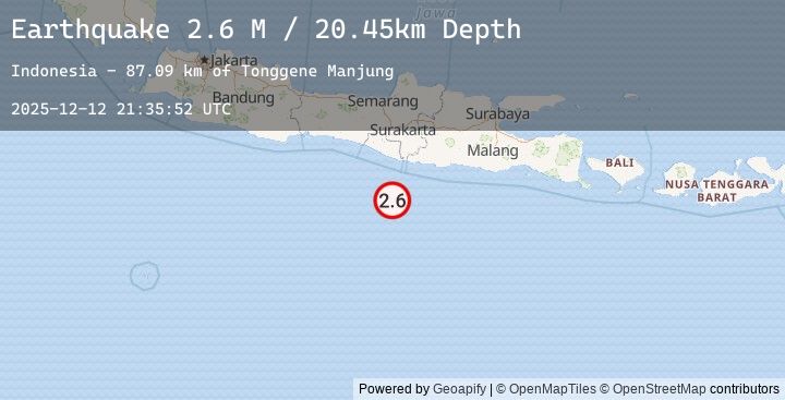 Map of Java, Indonesia
