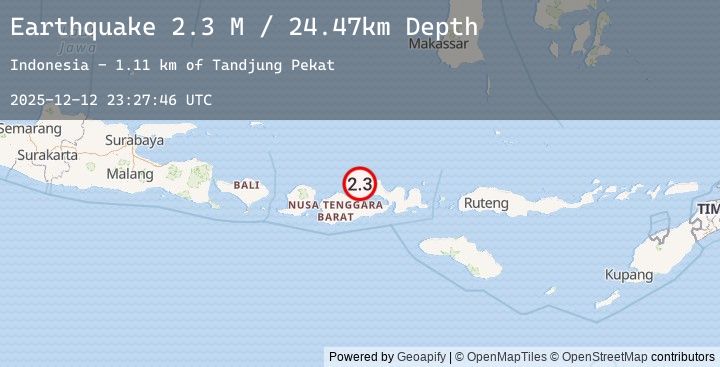 Map of Sumbawa Region, Indonesia