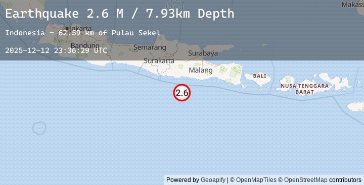 Map of Java, Indonesia