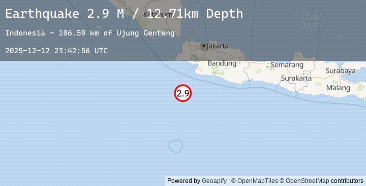 Map of South of Java, Indonesia