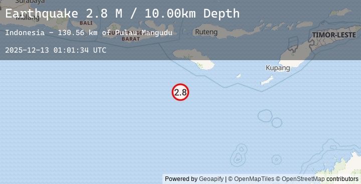 Map of South of Sumba, Indonesia