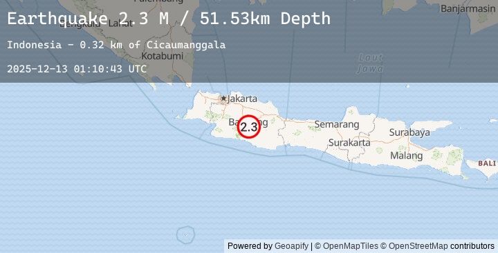 Map of Java, Indonesia