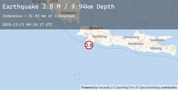 Map of Java, Indonesia