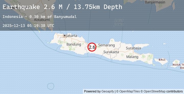 Map of Java, Indonesia