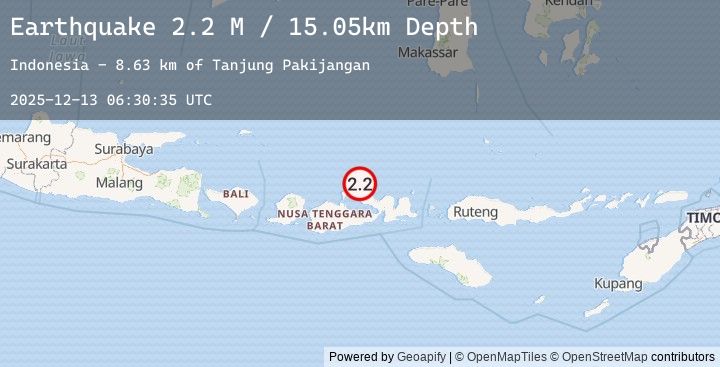 Map of Sumbawa Region, Indonesia