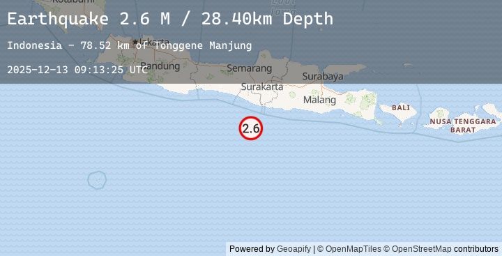 Map of Java, Indonesia