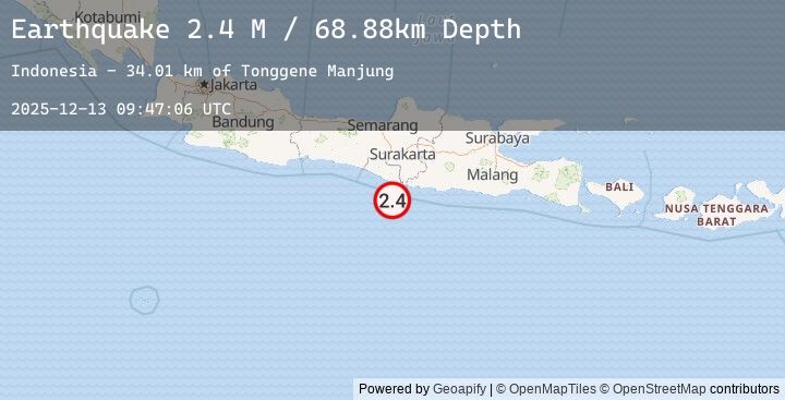 Map of Java, Indonesia