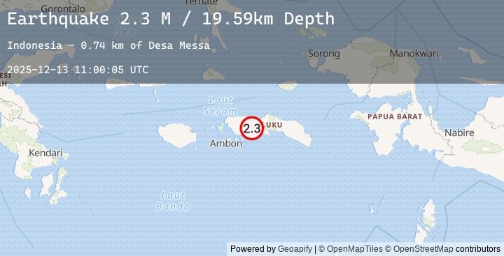 Map of Seram, Indonesia