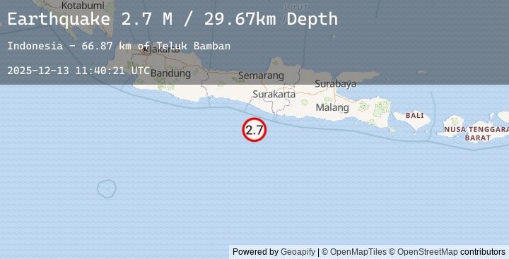 Map of Java, Indonesia