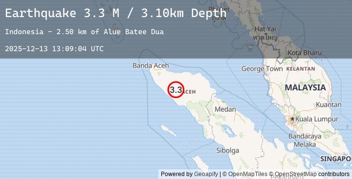 Map of Northern Sumatra, Indonesia