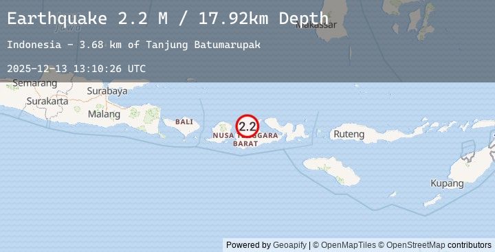 Map of Sumbawa Region, Indonesia