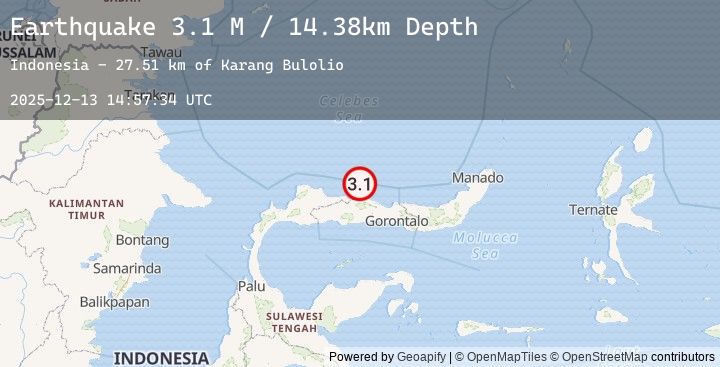 Map of Minahassa Peninsula, Sulawesi