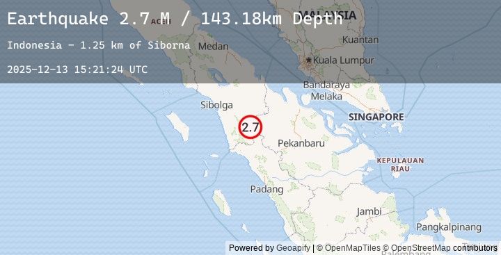 Map of Northern Sumatra, Indonesia