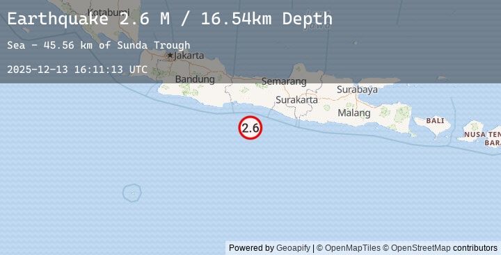 Map of Java, Indonesia