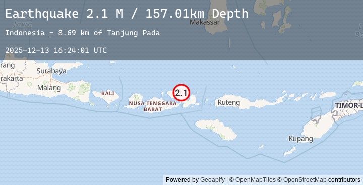 Map of Sumbawa Region, Indonesia
