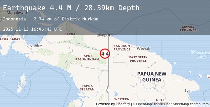Map of West Papua, Indonesia