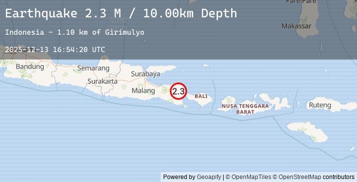 Map of Bali Region, Indonesia