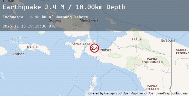 Map of West Papua Region, Indonesia