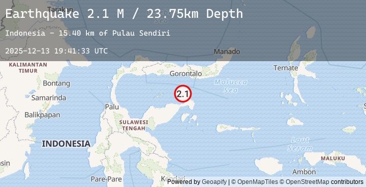 Map of Minahassa Peninsula, Sulawesi