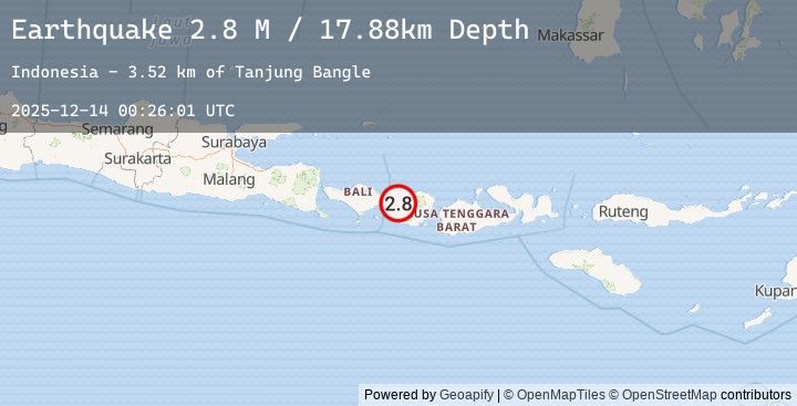 Map of Sumbawa Region, Indonesia