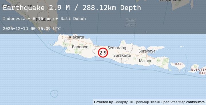 Map of Java, Indonesia