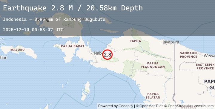 Map of West Papua, Indonesia