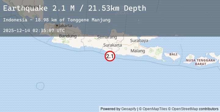 Map of Java, Indonesia