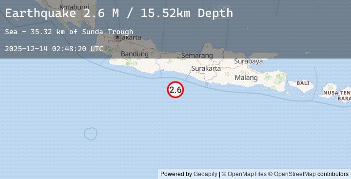 Map of Java, Indonesia