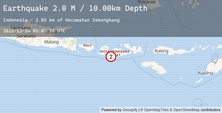 Map of Sumbawa Region, Indonesia