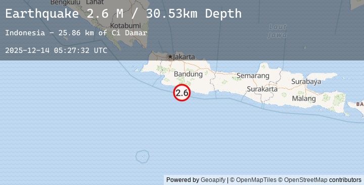 Map of Java, Indonesia