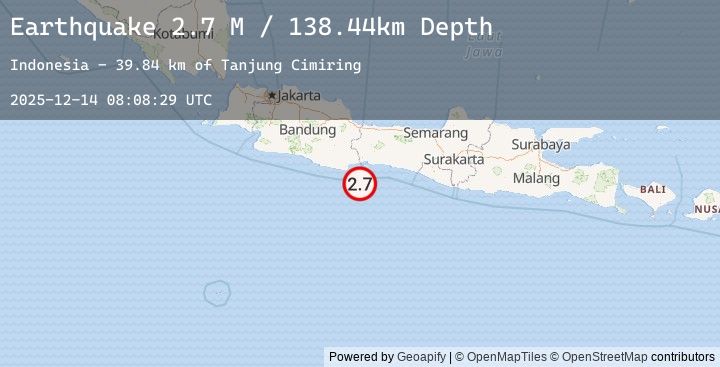 Map of Java, Indonesia