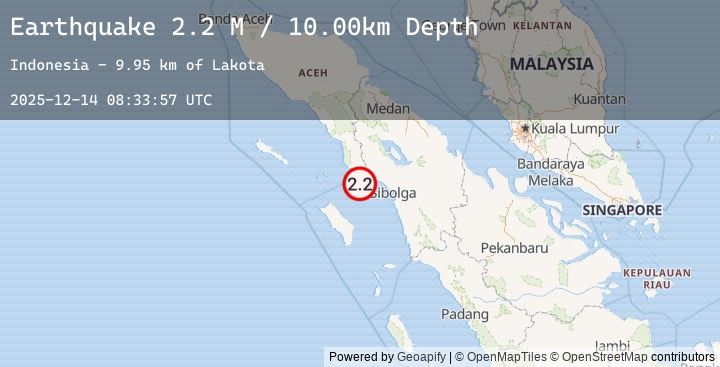 Map of Northern Sumatra, Indonesia