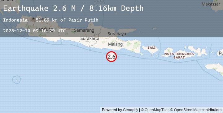 Map of Java, Indonesia