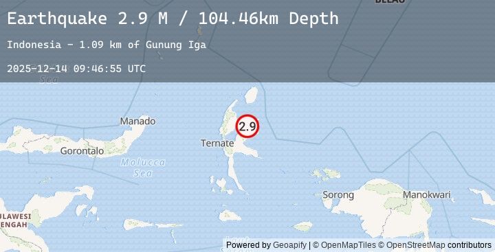 Map of Halmahera, Indonesia