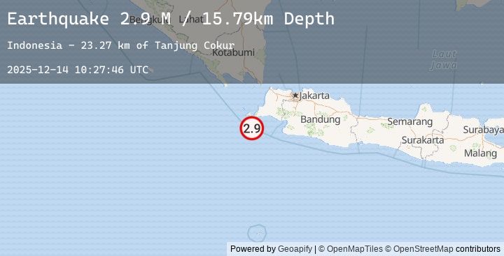 Map of Java, Indonesia