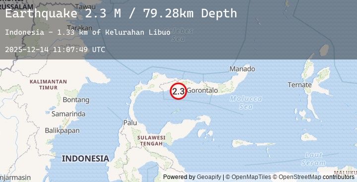 Map of Minahassa Peninsula, Sulawesi