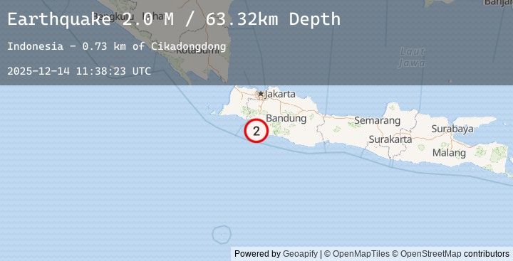 Map of Java, Indonesia