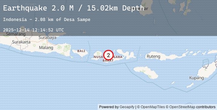 Map of Sumbawa Region, Indonesia