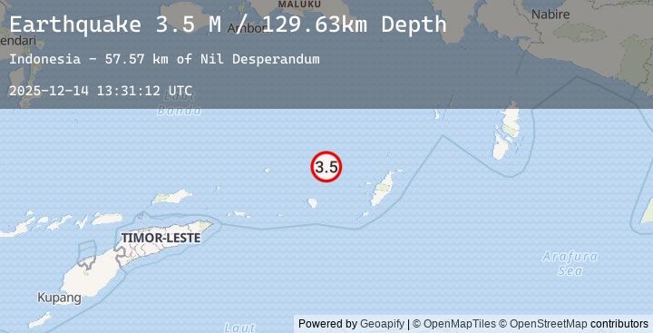 Map of Tanimbar Islands Region, Indonesia