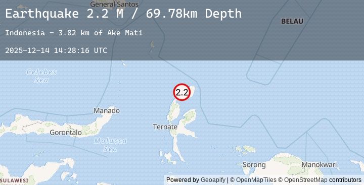 Map of Halmahera, Indonesia