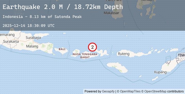 Map of Sumbawa Region, Indonesia