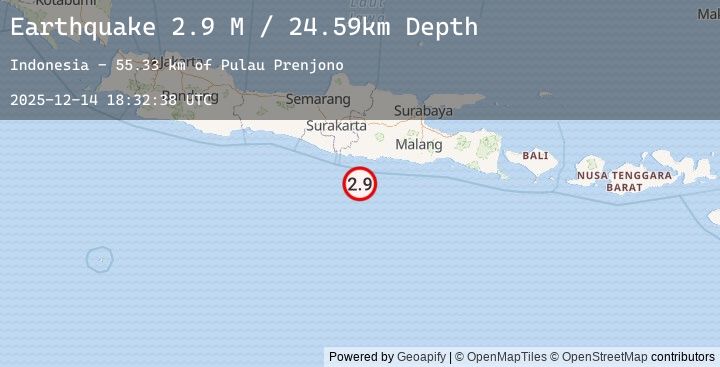 Map of Java, Indonesia
