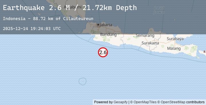 Map of Java, Indonesia