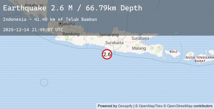 Map of Java, Indonesia
