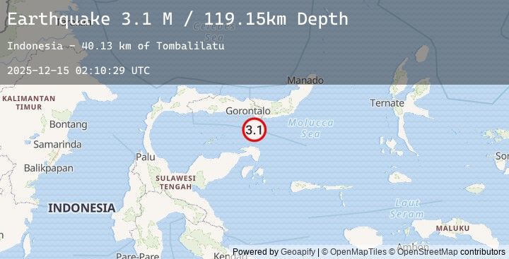 Map of Minahassa Peninsula, Sulawesi