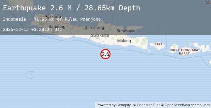 Map of Java, Indonesia