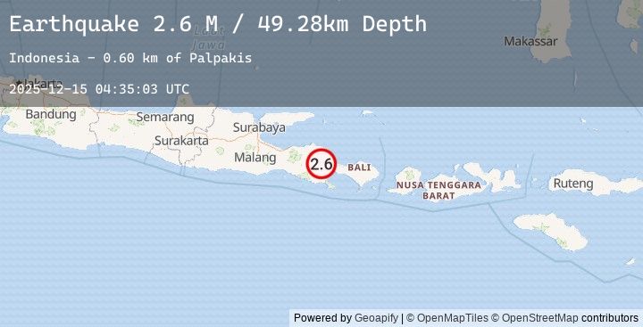 Map of Bali Region, Indonesia