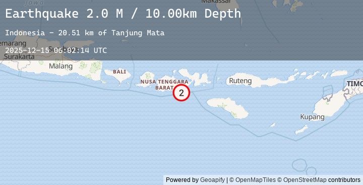 Map of Sumbawa Region, Indonesia