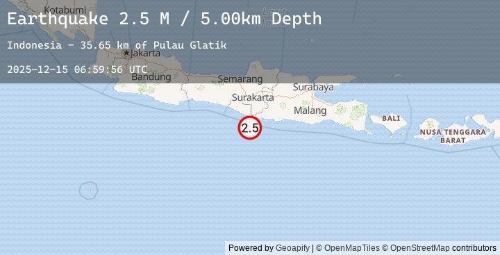 Map of Java, Indonesia