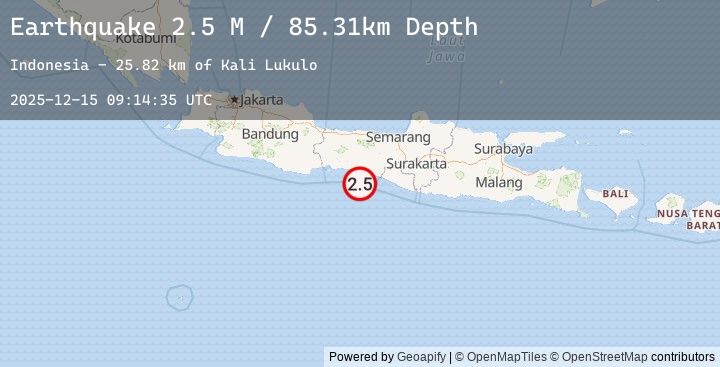 Map of Java, Indonesia